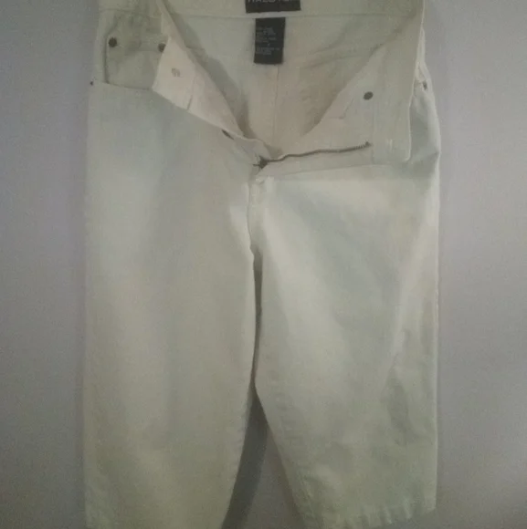 Khaki Denim Halston Jeanswear Cropped Pants Capri Jeans Sz 6 - Picture 14 of 15